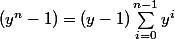 (y^n-1) = (y-1)\sum_{i = 0}^{n-1}{y^i}
